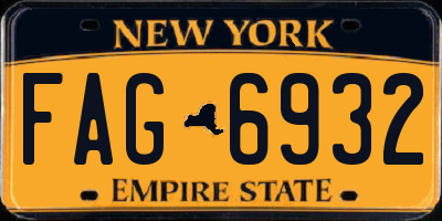NY license plate FAG6932