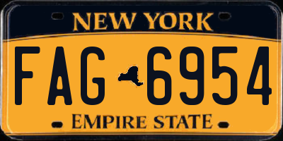 NY license plate FAG6954