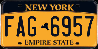 NY license plate FAG6957