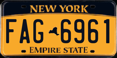 NY license plate FAG6961