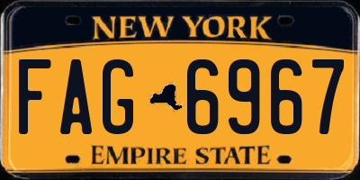 NY license plate FAG6967