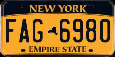 NY license plate FAG6980