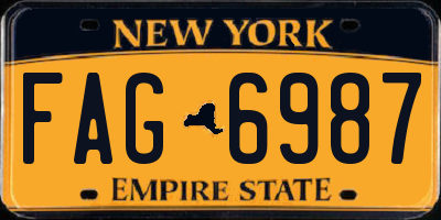 NY license plate FAG6987