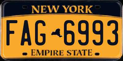 NY license plate FAG6993