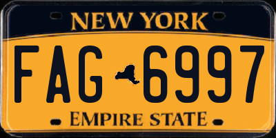 NY license plate FAG6997