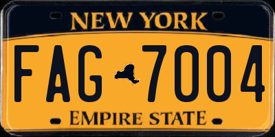 NY license plate FAG7004