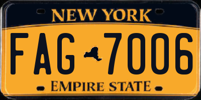 NY license plate FAG7006