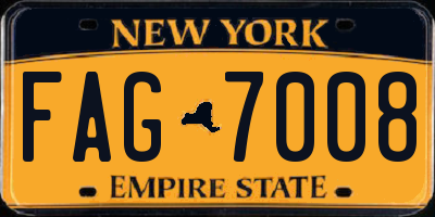 NY license plate FAG7008