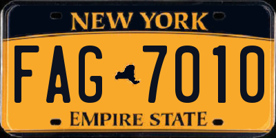 NY license plate FAG7010