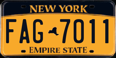 NY license plate FAG7011