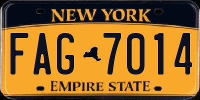 NY license plate FAG7014