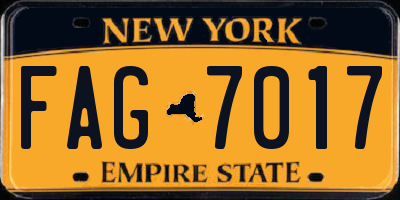 NY license plate FAG7017