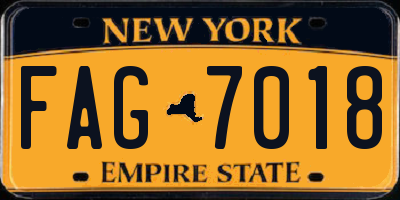 NY license plate FAG7018