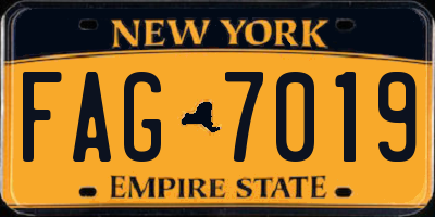 NY license plate FAG7019