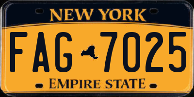 NY license plate FAG7025