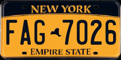 NY license plate FAG7026