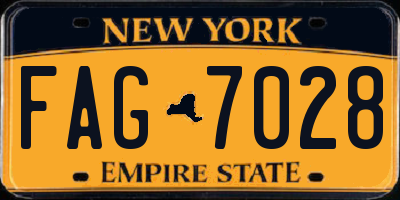 NY license plate FAG7028