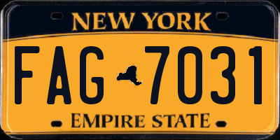 NY license plate FAG7031