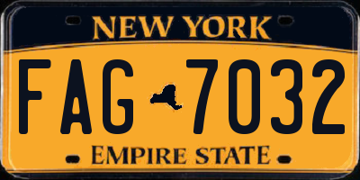 NY license plate FAG7032