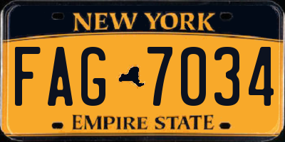 NY license plate FAG7034