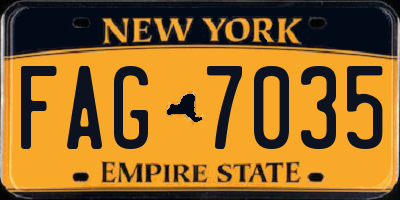 NY license plate FAG7035