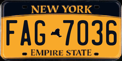 NY license plate FAG7036