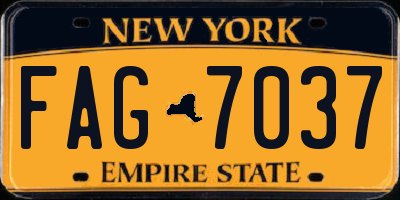 NY license plate FAG7037