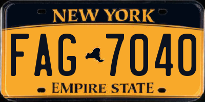 NY license plate FAG7040