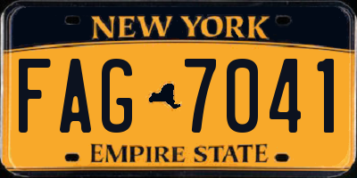 NY license plate FAG7041