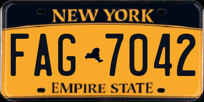 NY license plate FAG7042