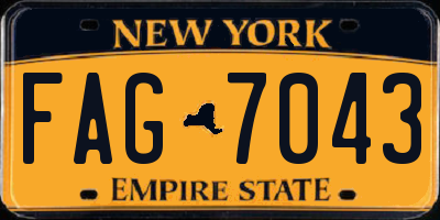 NY license plate FAG7043