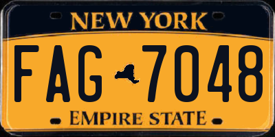 NY license plate FAG7048