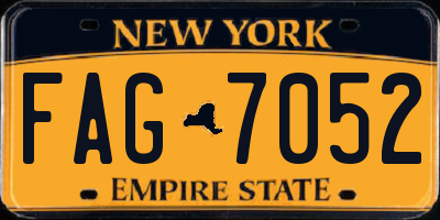 NY license plate FAG7052