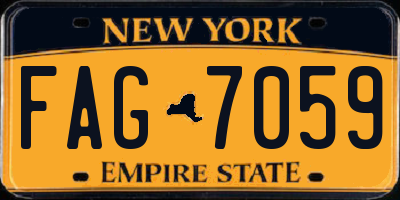 NY license plate FAG7059