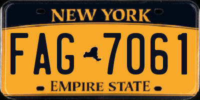 NY license plate FAG7061