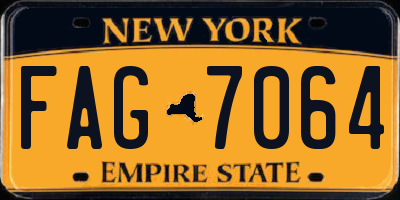 NY license plate FAG7064