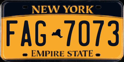 NY license plate FAG7073