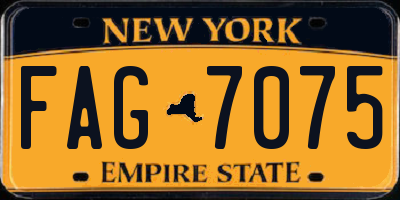 NY license plate FAG7075