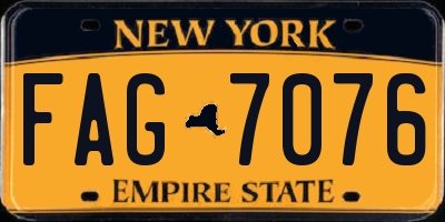 NY license plate FAG7076
