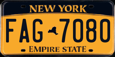 NY license plate FAG7080