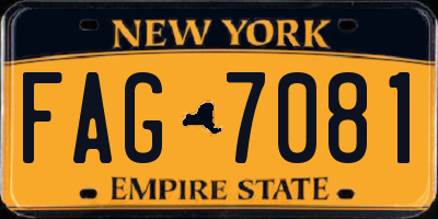 NY license plate FAG7081