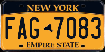 NY license plate FAG7083