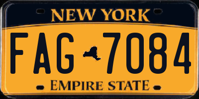 NY license plate FAG7084