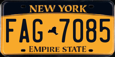 NY license plate FAG7085