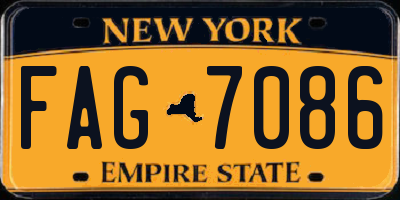 NY license plate FAG7086