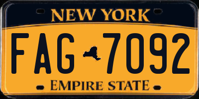 NY license plate FAG7092