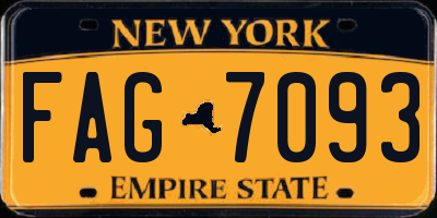 NY license plate FAG7093