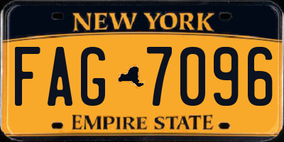 NY license plate FAG7096