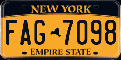 NY license plate FAG7098