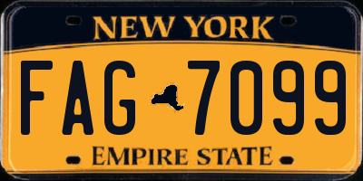 NY license plate FAG7099